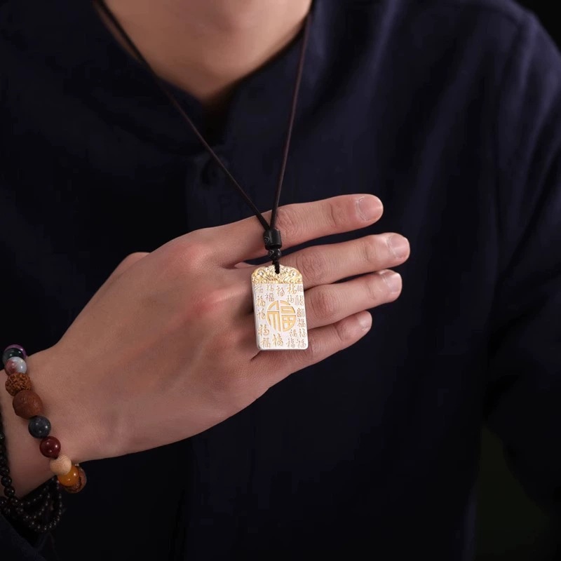 새로운 레트로 FUZI 솔리드 펜던트 국가 패션 레트로 바이푸 안전하고 불완전한 브랜드 JIYAN FANG 브랜드 XIANGYUN 로프