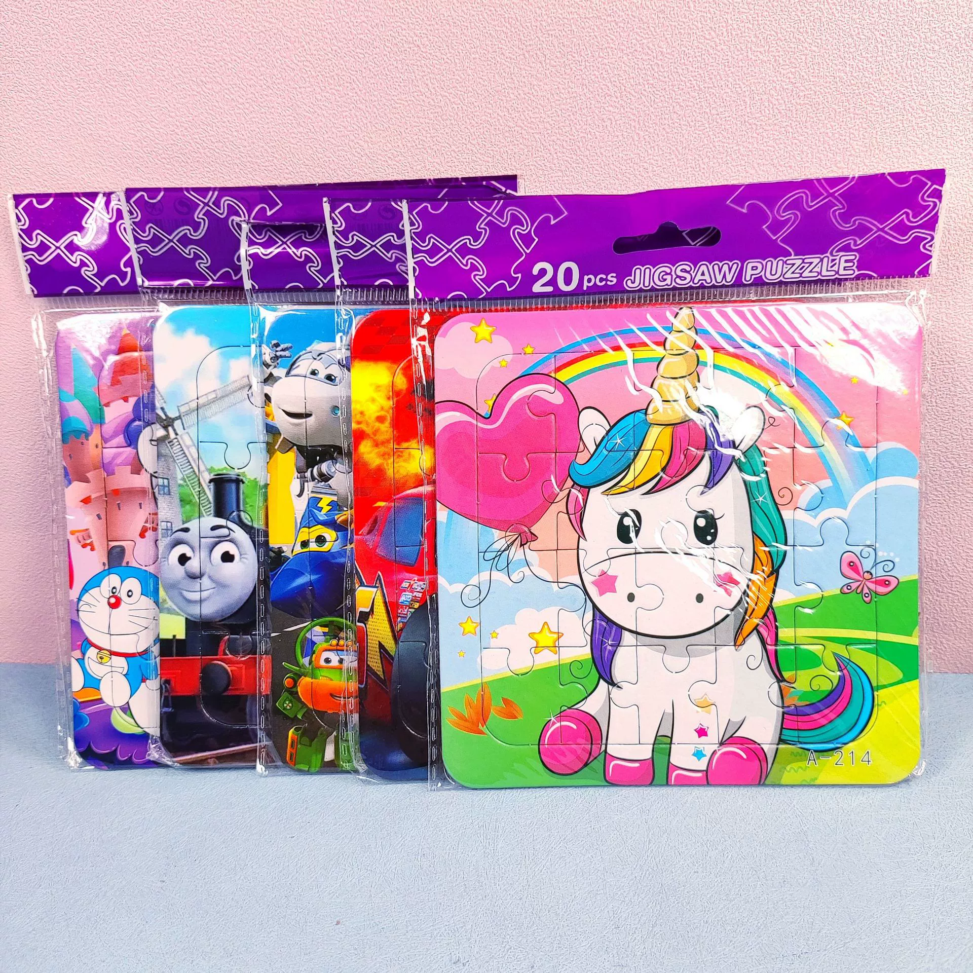 Детские развивающие маленькие пазлы, простые и легкие в сборке, автомобиль, принцесса, паук, мультяшный картон с несколькими узорами, 20 штук, оптовая продажа