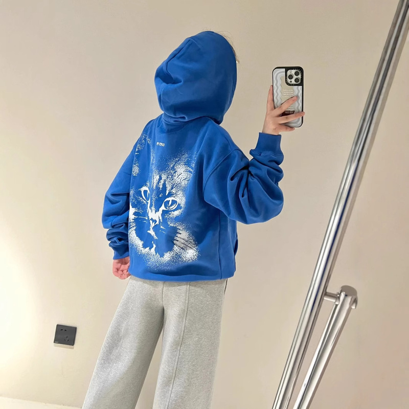 [Limited Time Special Offer] Openyy Cat Hoodie - Fleece-Lined - Shenzhen Nanyou High-Quality Version Autumn/Winter Unisex Style