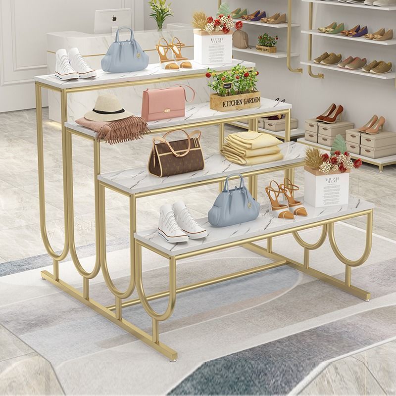 商场阶梯式多层展示台女装包包架中岛台展示台儿童鞋架摆台鞋包架