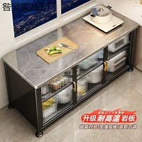 Кухонный шкафчик с каменной плитой открывает дверь, шкаф для хранения пищи, шкаф для хранения микроволновой печи, шкаф для кастрюль и шкаф для посуды