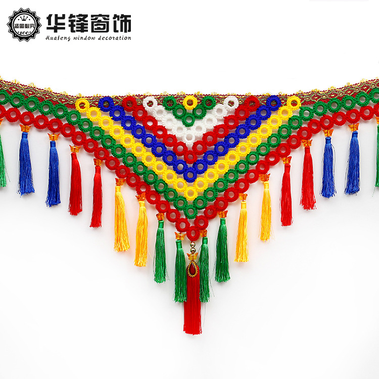 民族风大小三角彩色吊穗窗帘工艺花边货车装饰花边挂件流苏吊穗