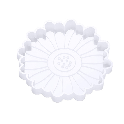 Silicone mold diy flower drip glue tea tray coaster mirror sunflower petals fruit plate tray silicone abrasive tool