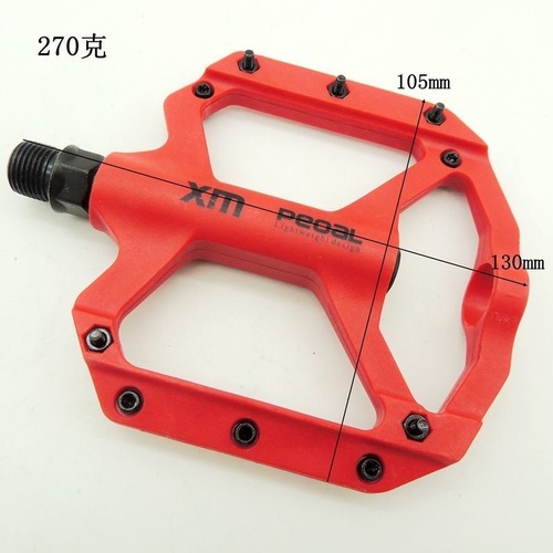 High-strength nylon fiber bearing pedals for mountain bikes Colored track bike widened non-slip bearing pedals