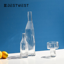 博西家居 不规则明料透明玻璃水培小花瓶客厅玄关桌面软装饰品
