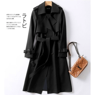 Длинное осеннее trench coat, до середины голени, корейский стиль, плюс размер, для подростков, британский стиль