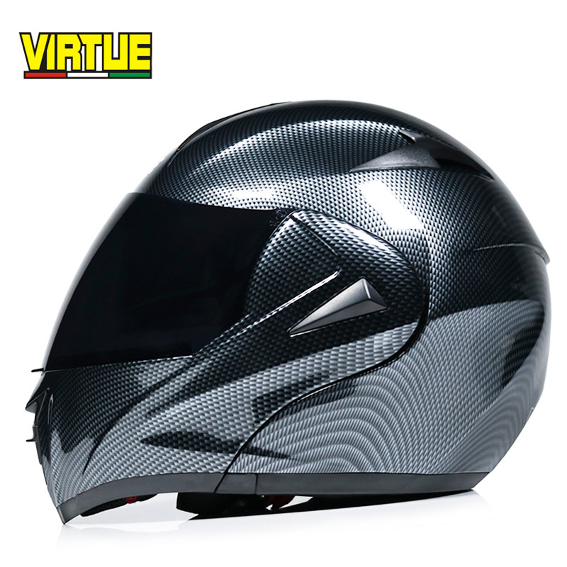 Casco virtuoso casco eléctrico para hombres y mujeres casco de exposición de doble lente casco completo Four Seasons coche eléctrico tapa antiniebla no motocicleta