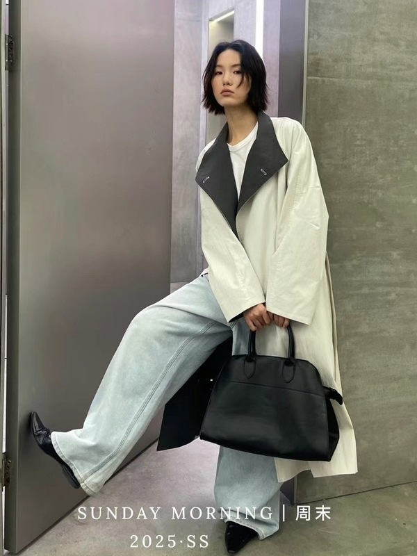 极简风衣女外套2025春秋新款慵懒风中长款休闲立领撞色小个子大衣|undefined