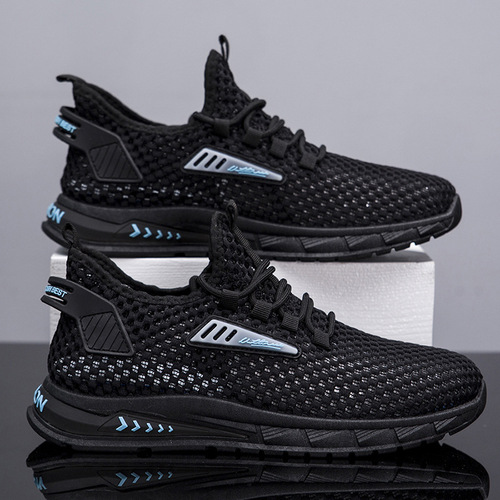Men's shoes, summer breathable sports shoes, hollow mesh shoes, fashionable casual shoes, male teenagers running trendy shoes