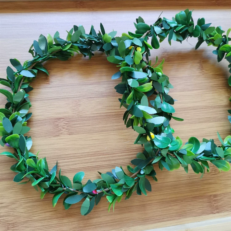Amazon cross-border Christmas wreath green leaves holiday venue decoration prop door hanging wreath window decoration