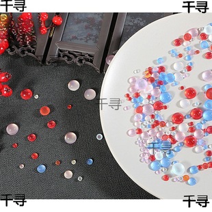 Round Resin Imitation Cat Eye Ring Surface Light Gem Doll Eye Accessories Handmade DIY Hairpin Material Package 1