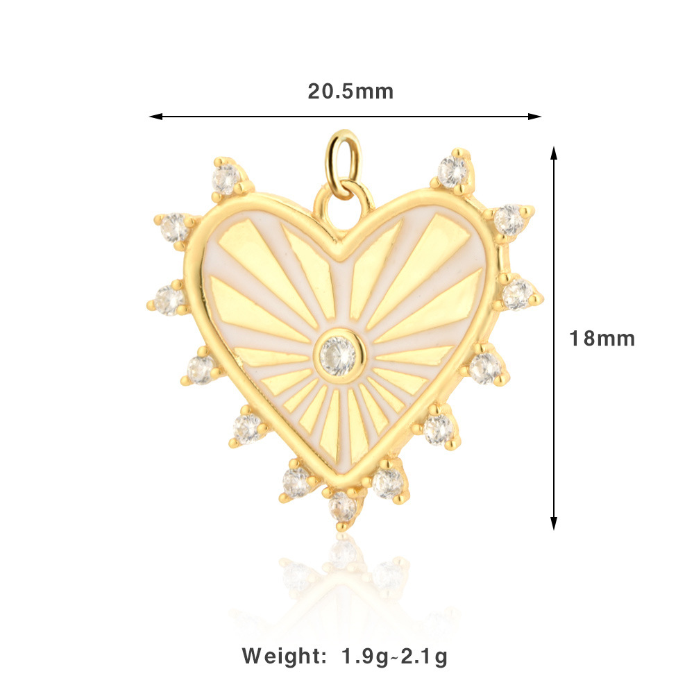 17*16mm, 17*19mm, 19*22.5mm Jewelry Making Size 1 Piece 17*16mm 17*19mm 19*22.5mm 925 Sterling Silver Zircon Hand Heart Shape Eye Pendant