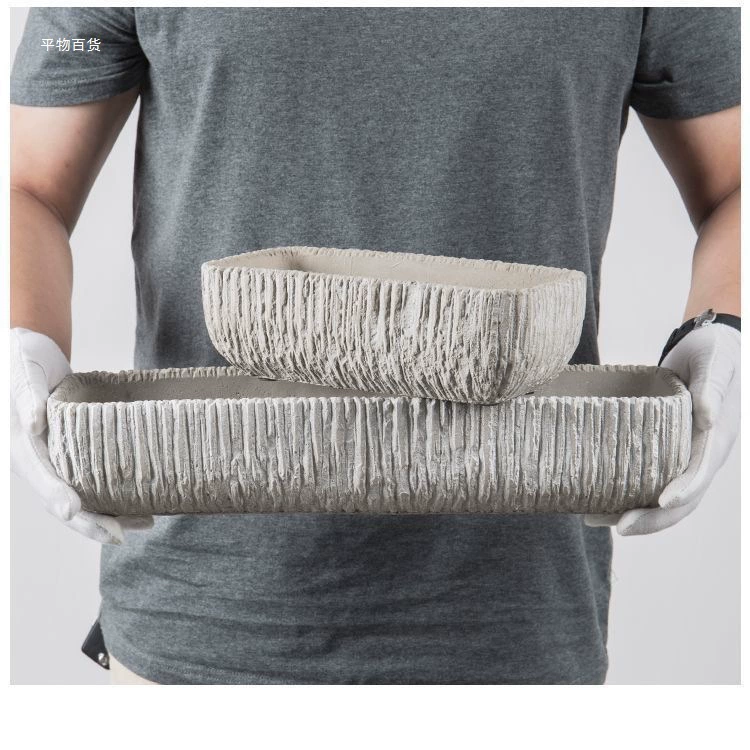 Высококачественный модный поднос неправильной формы в европейском стиле для гостиной, сада, суккулентов, комбинированный поднос из цемента, персонализированный неглубокий прямоугольный цветок, прочный