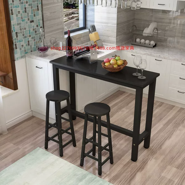 Wall Bar Table Household Living Room Milk Tea Shop High Table and Chair Combination Long Table