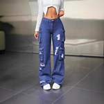 源头厂家各式库存多口袋工装牛仔裤清仓混批直供非洲cargo jeans