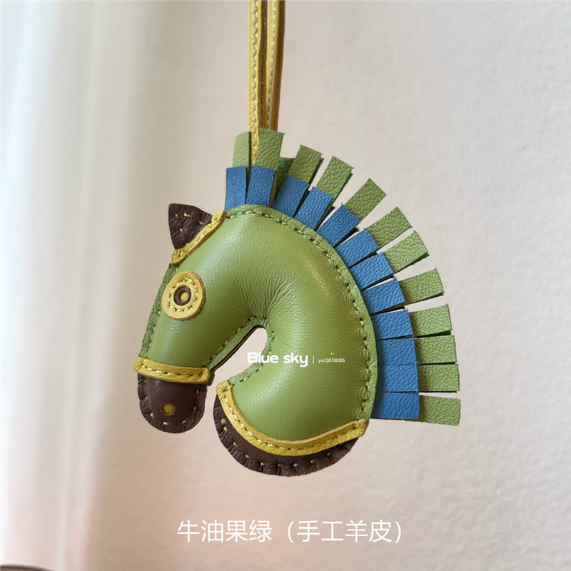 可爱手工羊皮小马头挂件真皮战马独角兽包包挂饰女高档车挂装饰品|undefined