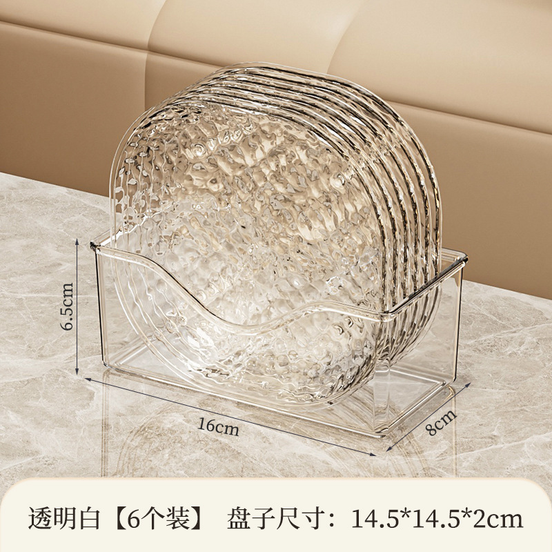 水の波模様の骨吐き皿、家庭用軽量高級透明小皿、食品グレードのテーブルフルーツスナック皿、骨吐き皿|undefined