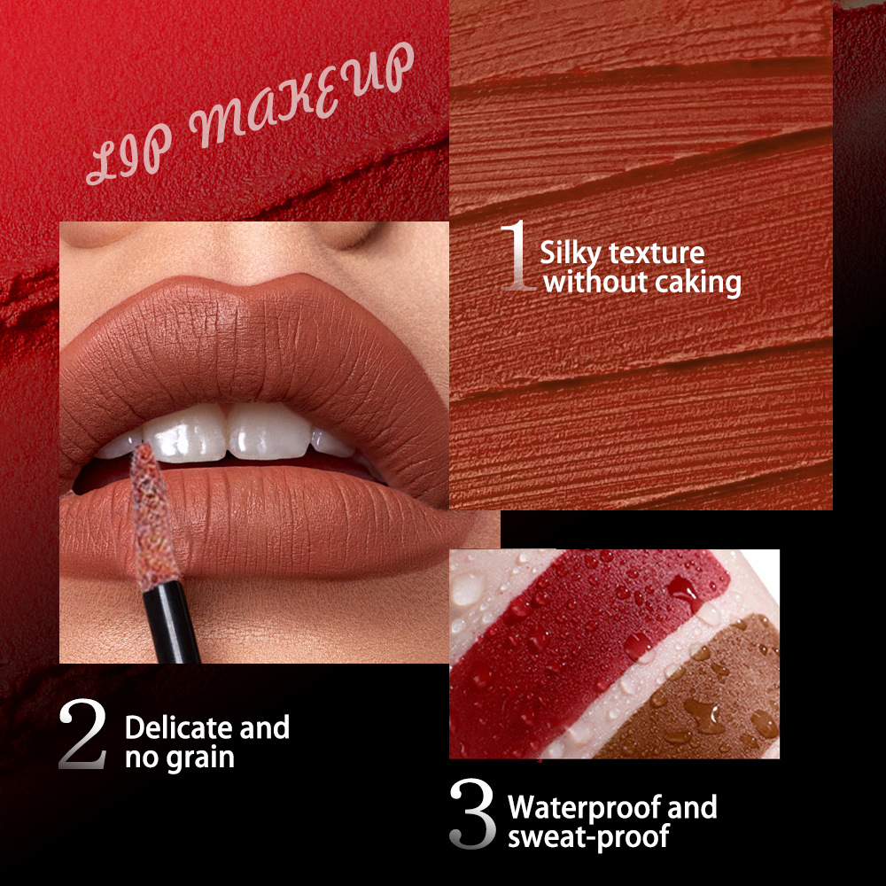 Exklusives QICIY-Lippenglasur-Set, matt, perlmuttartig, Antihaft-Lipglasur, beliebter Lipgloss, 11 Farben_voghion.com