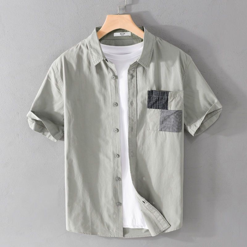 Yc28 gray high quality cool silk cotton shirt