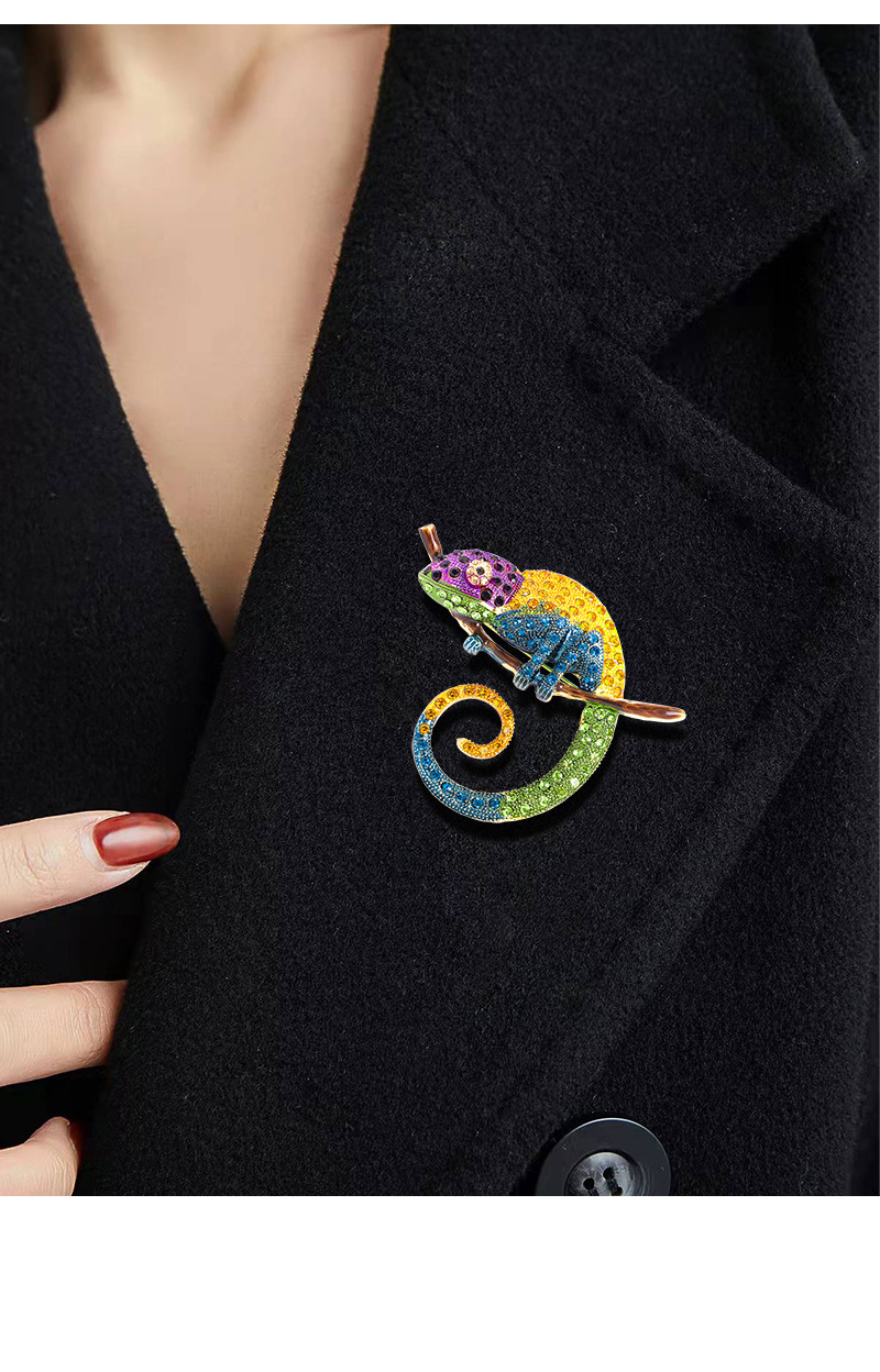 Unisex Gender Hip-Hop, Retro Style Hip-Hop Retro Pin Lizard Alloy Rhinestones Unisex Brooches