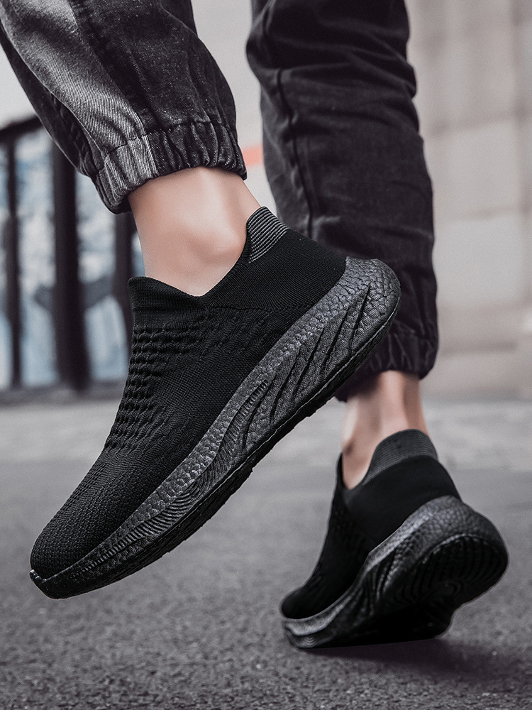 Weiche Socken mit rutschfesten Übergrößenschuhen Flyknit-Herrenschuhe Popcorn-Paar-Sneakers_voghion.com