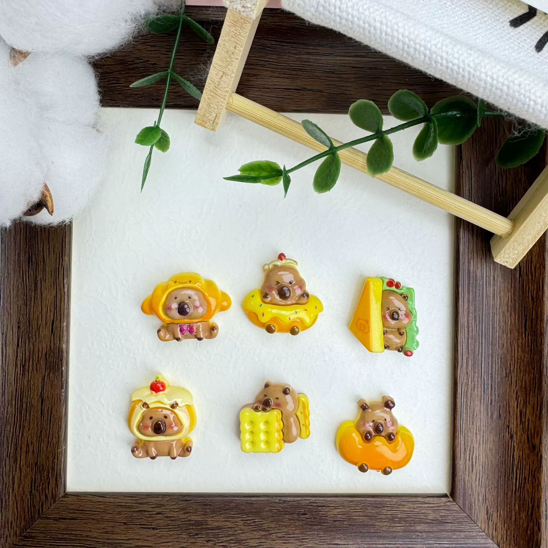 Глянцевые милые игрушки из смолы в виде капибары, аксессуары для DIY, брелоки, ободки для волос, украшения для обуви, магниты на холодильник