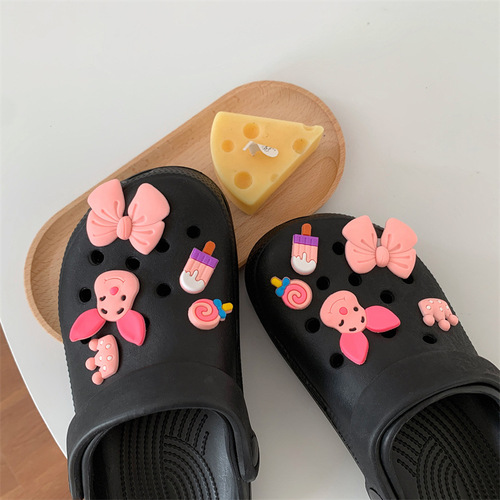 Baby Girl Cute Pig Head Hole Shoes Ins Style Thick Sole Beach Slides Outdoor Summer Sandals