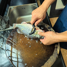 跨境不锈钢锯齿鱼鳞刨塑料手柄多功能刮鳞神器厨房工具