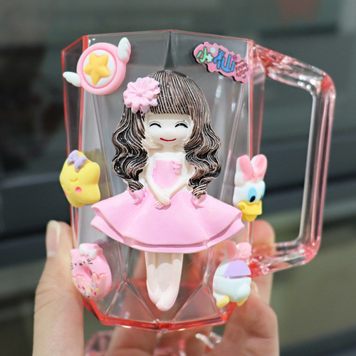 Cartoon Cute Children's Toothbrush Cup Creative Diamond Mouthwash Cup Household Toothbrush Cup Student Dormitory with Tooth Holes Toothbrush