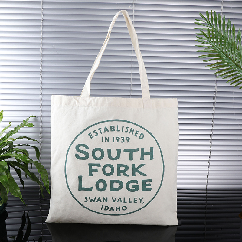 学生购物袋补习飘带手提帆布包 棉布批发现货空白彩印广告帆布袋