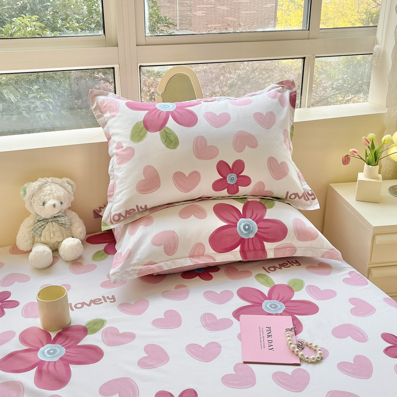 Funda de almohada fresca pequeña de algodón puro Un par de fundas de almohada para el hogar individuales 48x74cm Funda interior de núcleo de almohada de algodón Student 4