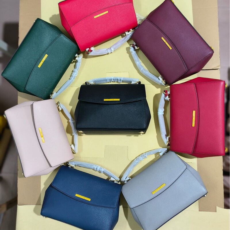 2024 Mk Ava Mini Cambridge Bag, Postman Bag, Cross-Grained Cowhide Leather Women's Bag, Fashionable Handbag, Shoulder Bag, Crossbody Bag