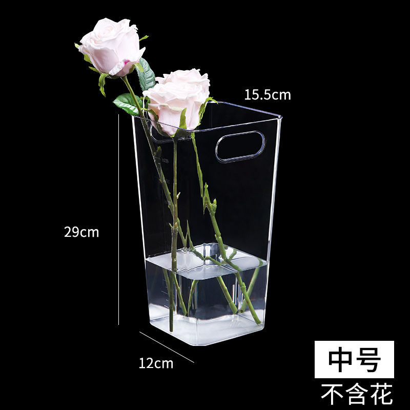 Maceta Resistente a la Presión y a las Caídas, Maceta Redonda Decorativa para Interiores, Maceta Transparente de Acrílico para Arreglos Florales, Venta al por Mayor para Floristerías