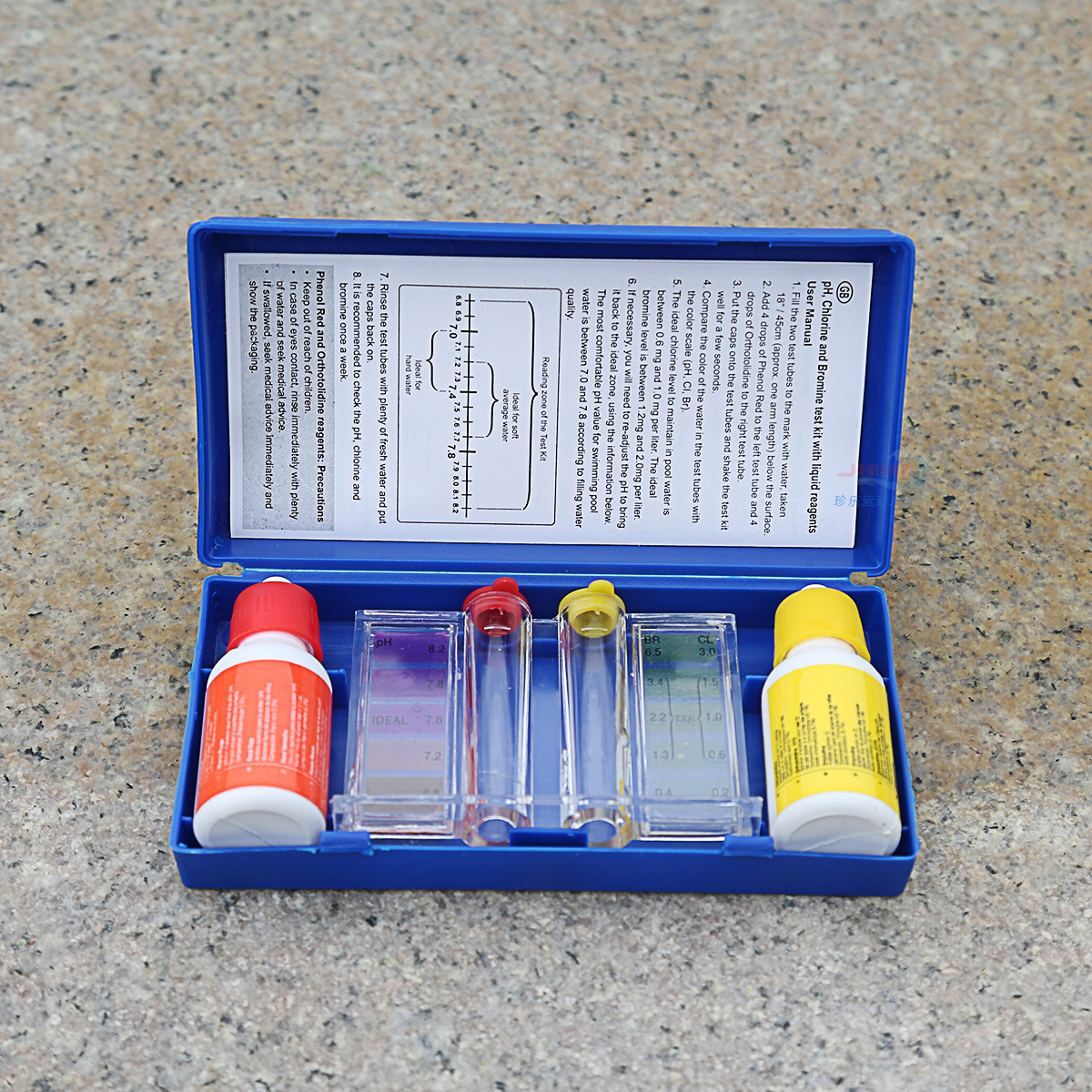 游泳池保养工具设备水质验水剂验水盒测水盒PH监测盒和OTO余