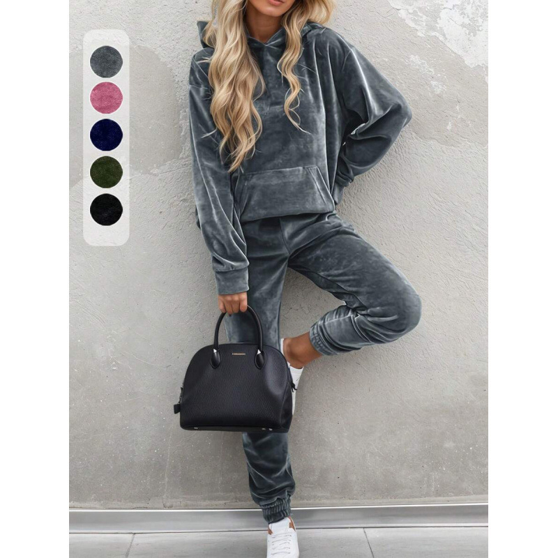 R 42875 Velvet Long Sleeve Set Velvet Long Sleeve Casual Set Cross-Border Aliexpress