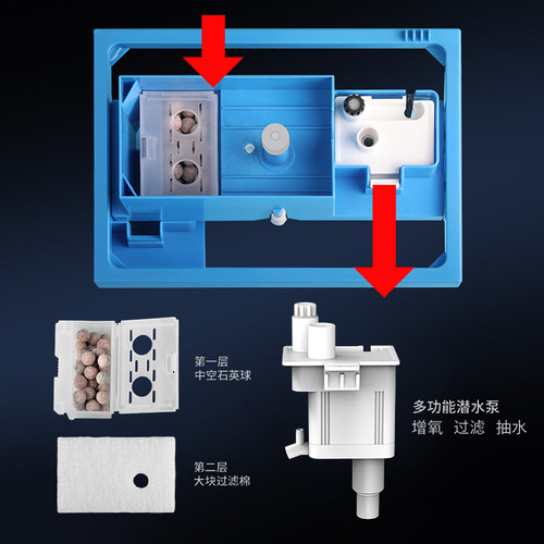 Living room aquarium, small ultra-white glass fish tank, ecological desktop landscaping tank, cabin log drop shipping