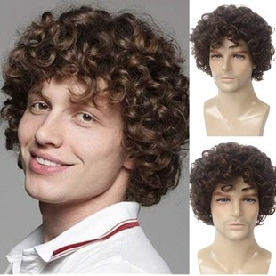 �羳�W����ʿ�ٰl����������ɫ�̾��l�ٰl���w�^��man Curly wigs