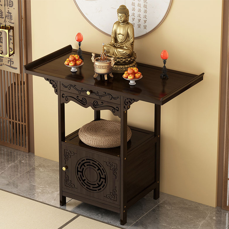 Buddhist Altar Home New Chinese Style Standing Cabinet Altar Table God Table Buddha Table Incense Table Guan Gong Guanyin Bodhisattva Worship Table