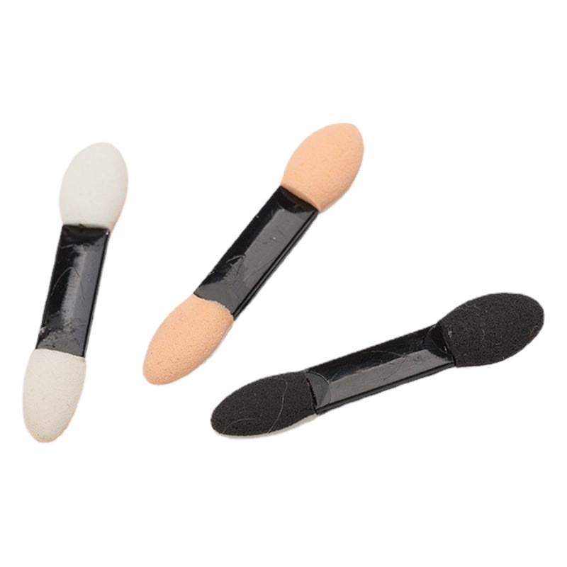Fábrica personalizada de doble cabeza de color de látex algodón sombra de ojos palo esponja cepillo belleza sombra de ojos cepillo herramientas al por mayor