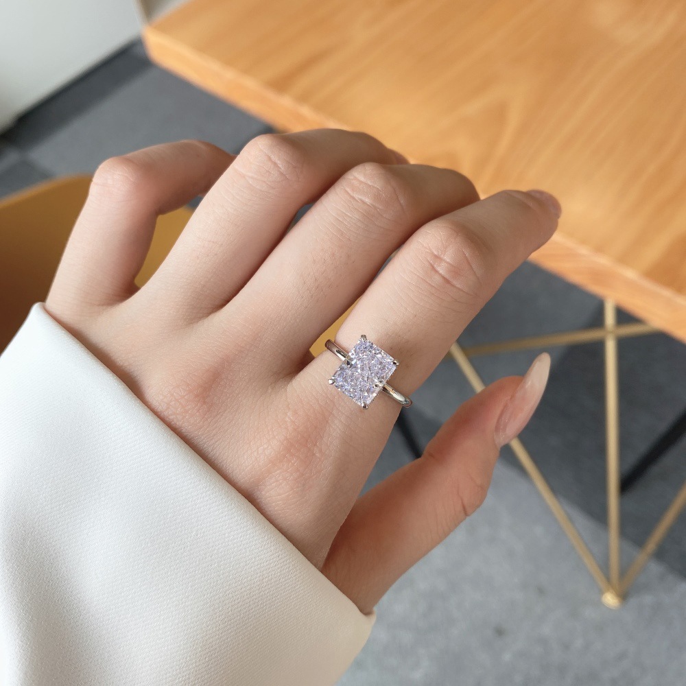 6g Weight Zircon Inlay Material Rings Classification 1 Piece Quantity Holiday, Daily Occasion 925 Sterling Silver Material Heart Shape Pattern Women's Gender Inlay Design Simple Style, Classic Style Style 925 Sterling Silver Zircon Heart Shape Rings 17