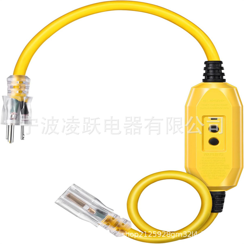 DEWENWILS 3 英尺自动 GFCI 延长线,12/3 SJTW 重型延长线黄色