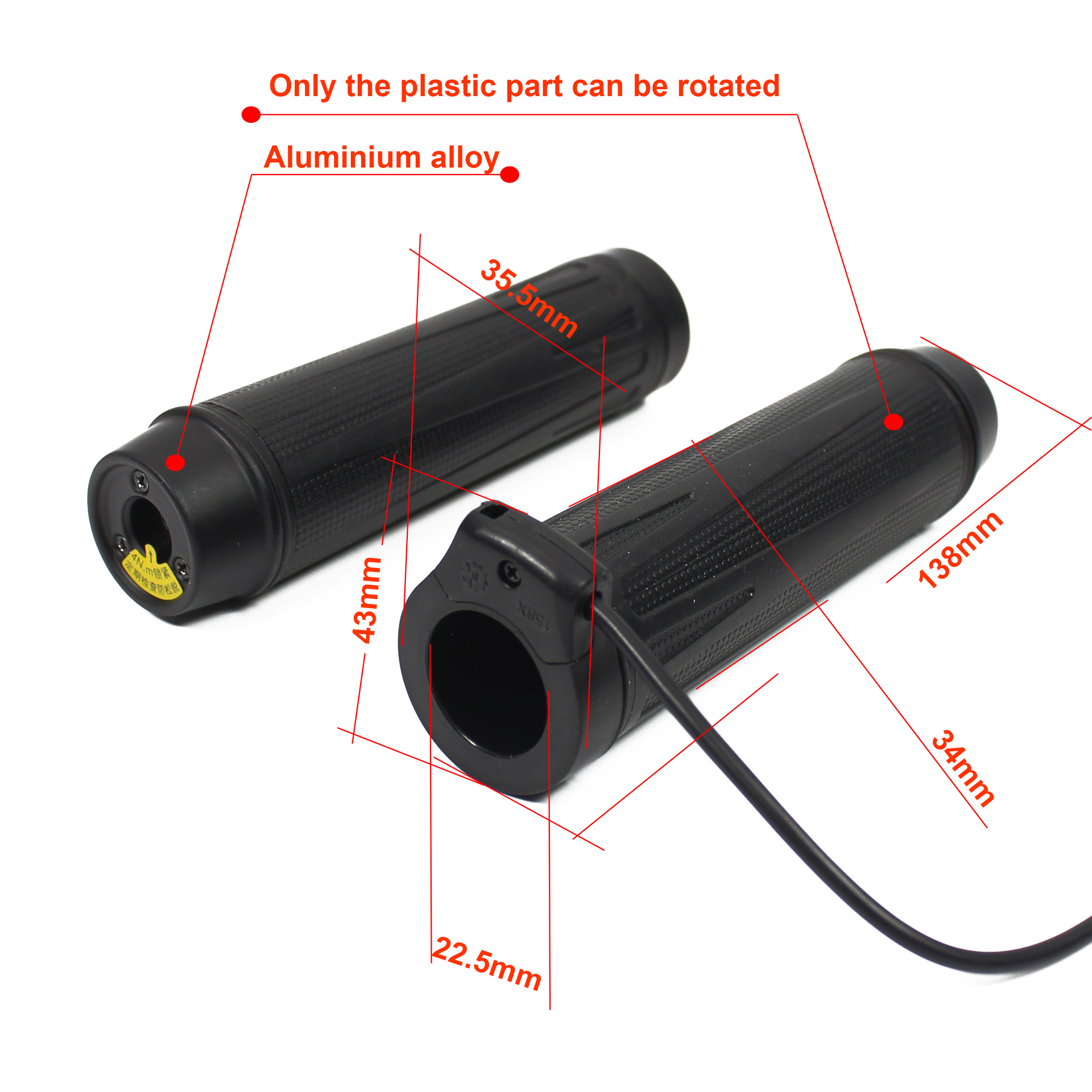 All-handle electric bicycle speed control handle Throttle Throttle waterproof line SM-3A avoid speed change finger dial