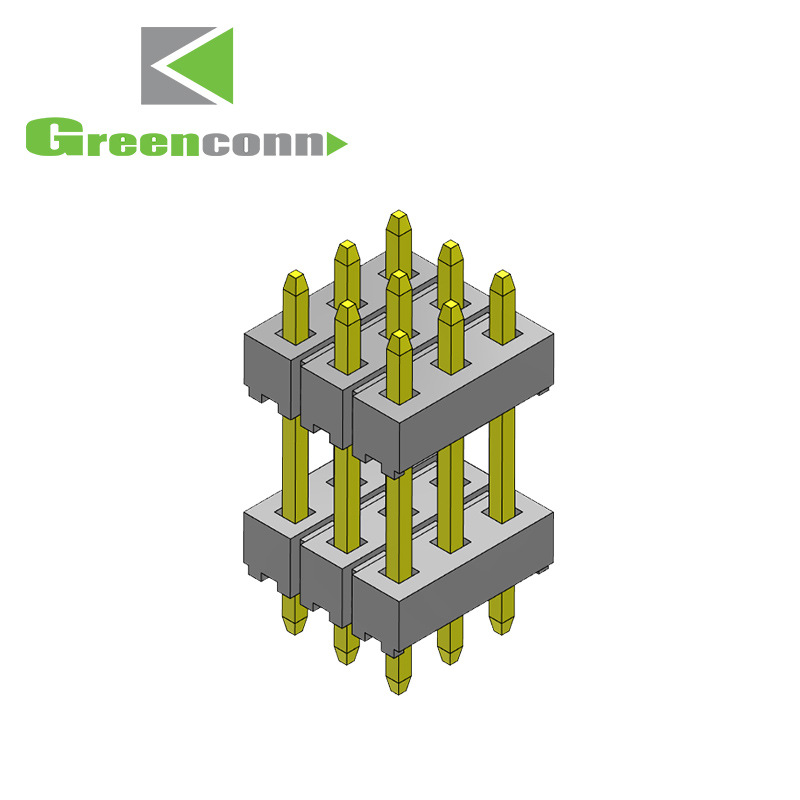 Greenconn连接器排针Pin距2.00mm 三排双塑3-40Pin排针系列连接器