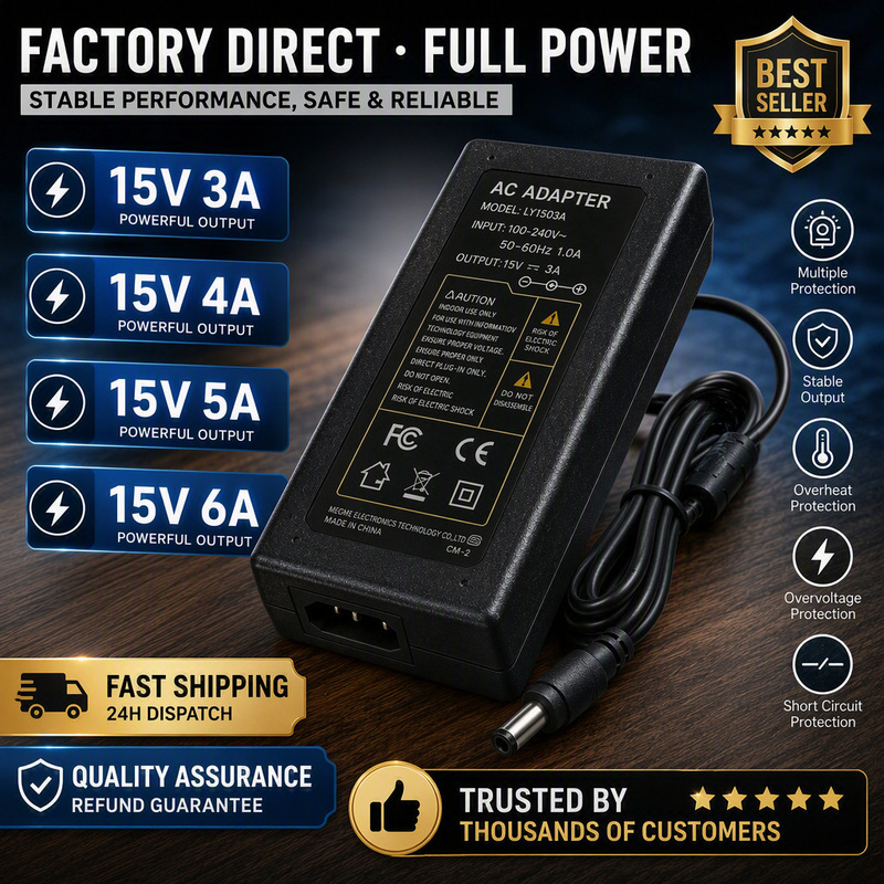 15V3A Power Adapter Laptop Power Supply 15V4A Charger Power Supply 5A Dc Regulated Switching Power Supply 6A
