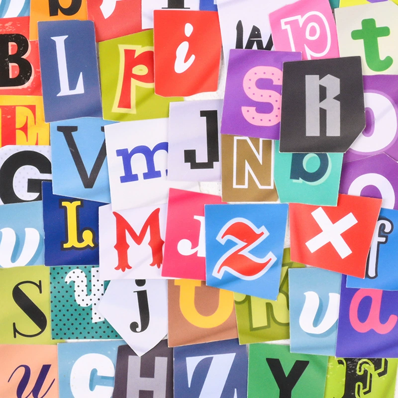 Смешанные наклейки с буквами, детские наклейки с героями мультфильмов, простой справочник, коллаж Гука, чехол для мобильного телефона, украшение для справочника, самоклеящаяся бумага.