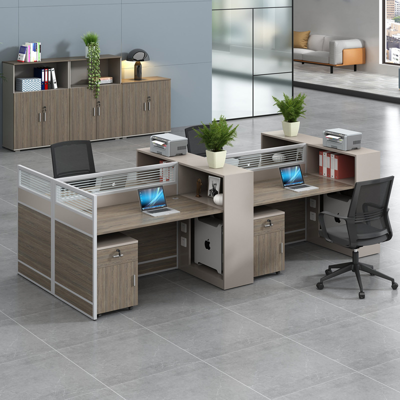 Office Furniture, Staff Desk and Chair Set, Staff Computer Desk, Partitioned Workstation, Financial Desk, Modern and Simple