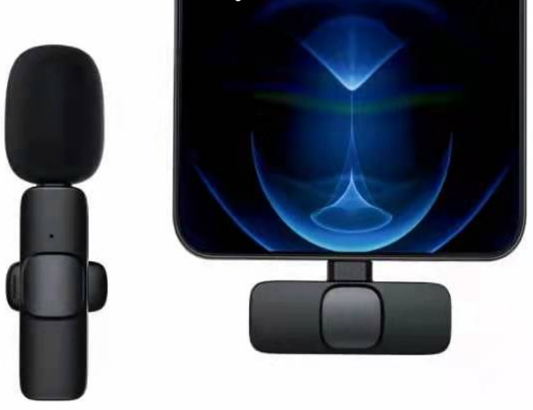 Un micrófono de collar inalámbrico de dos pulsadas, micrófono de transmisión en vivo, micrófono inteligente de reducción de ruido, micrófono pequeño de radio de larga distancia