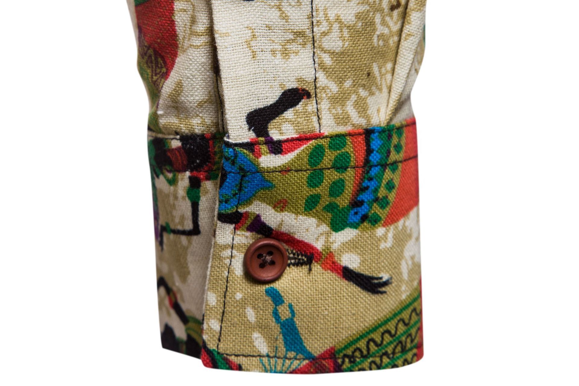 Camicia casual a maniche lunghe in cotone e lino stile etnico da uomo, taglia europea, primavera-autunno 2024_voghion.com