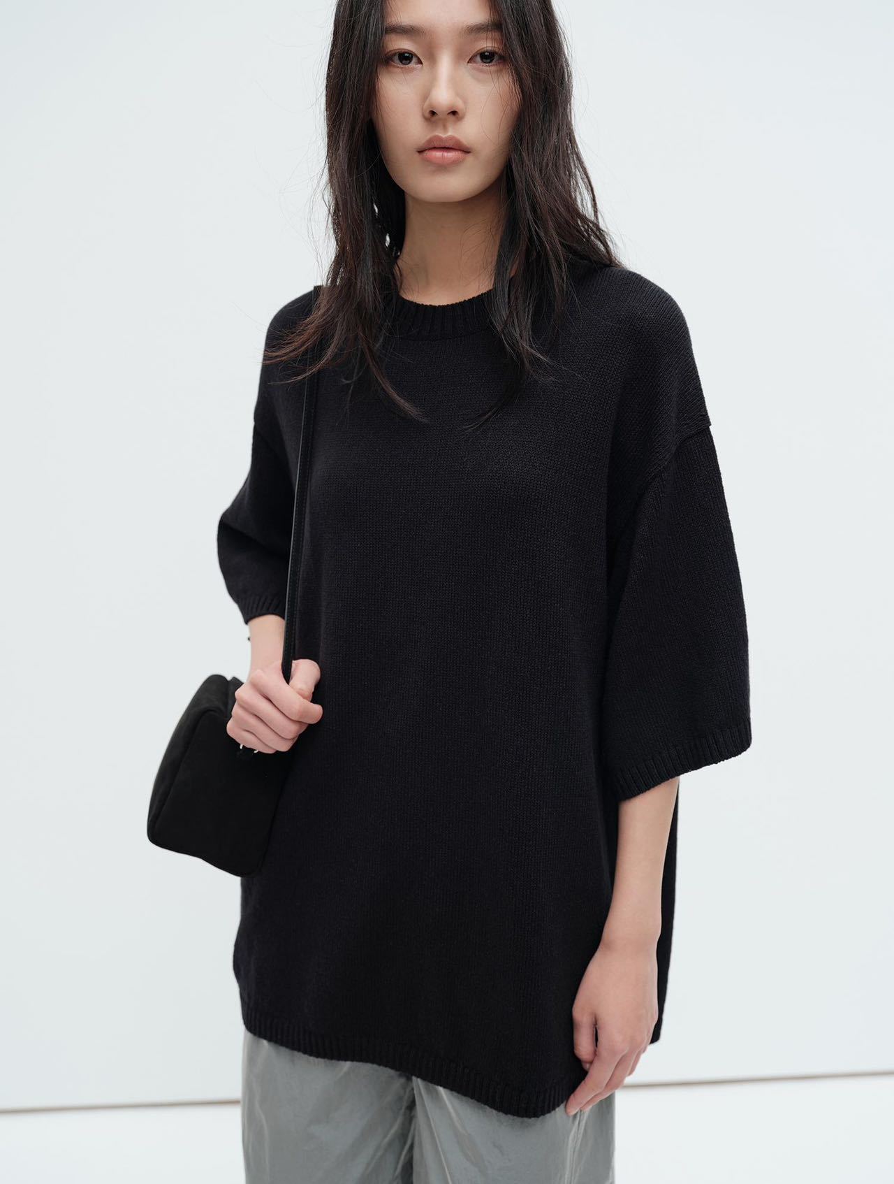 Jaja春夏は爽やかな天然和紙糸綿の通気性が太い棒の怠惰な中袖ニット上着