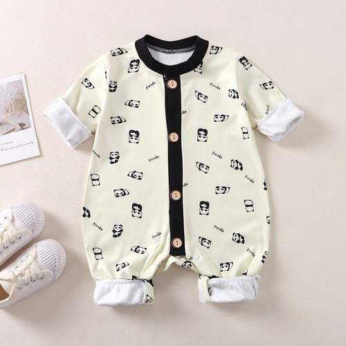New baby pair cardigan climbing suit autumn and winter baby cartoon long-sleeved jumpsuit for newborn baby warm clothes